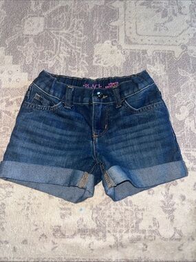 The Children's Place Dark Blue Denim Roll-Cuff Shorts